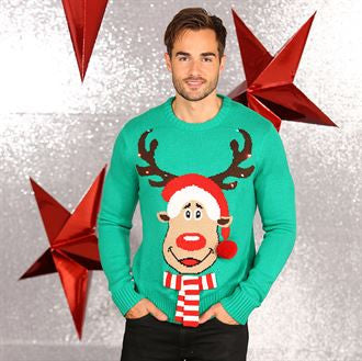 3D Rudolph knitted jumper with lights