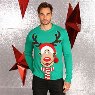 3D Rudolph knitted jumper with lights