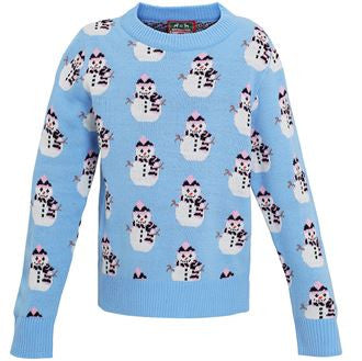 Girls snowman knitted jumper